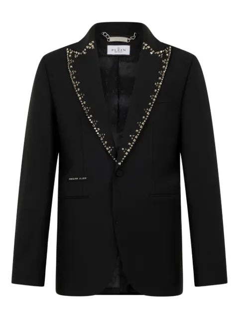 Philipp Plein studded-lapel blazer