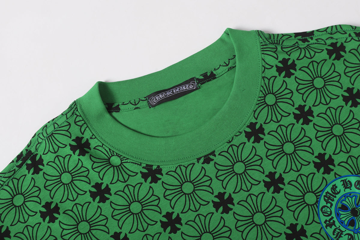 Chrome Hearts All-Over Cross Print T-Shirt Green