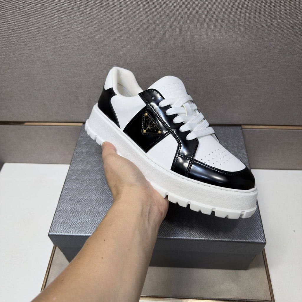 Prada Men's Paneled Low-Top Sneakers - Thick Lugged Outsole