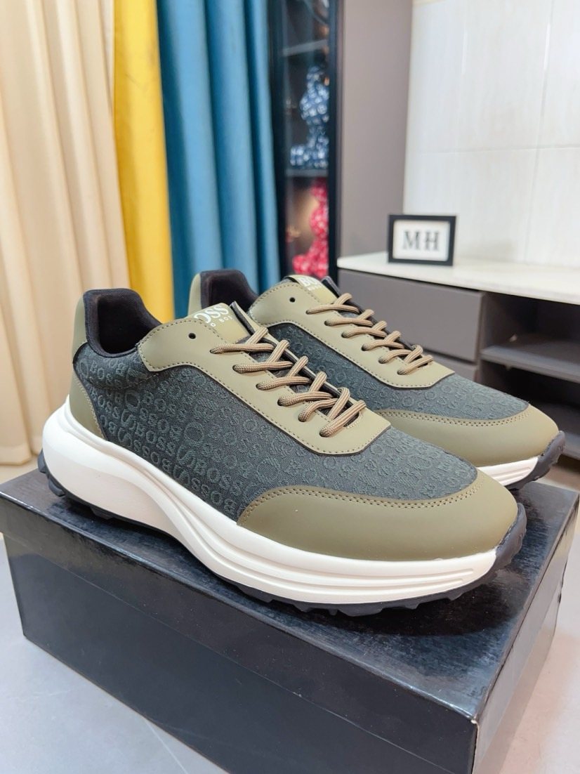 BOSS Low-Top Lace-Up Sneakers - Dark Treaded Outsole